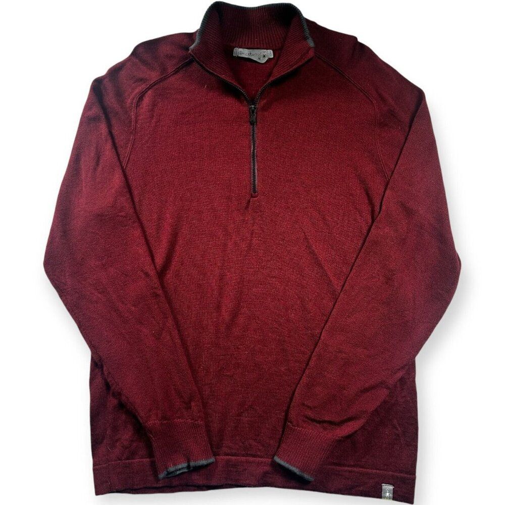 Smartwool Men's 1/4 Zip‎ Merino Sweater Red Medium